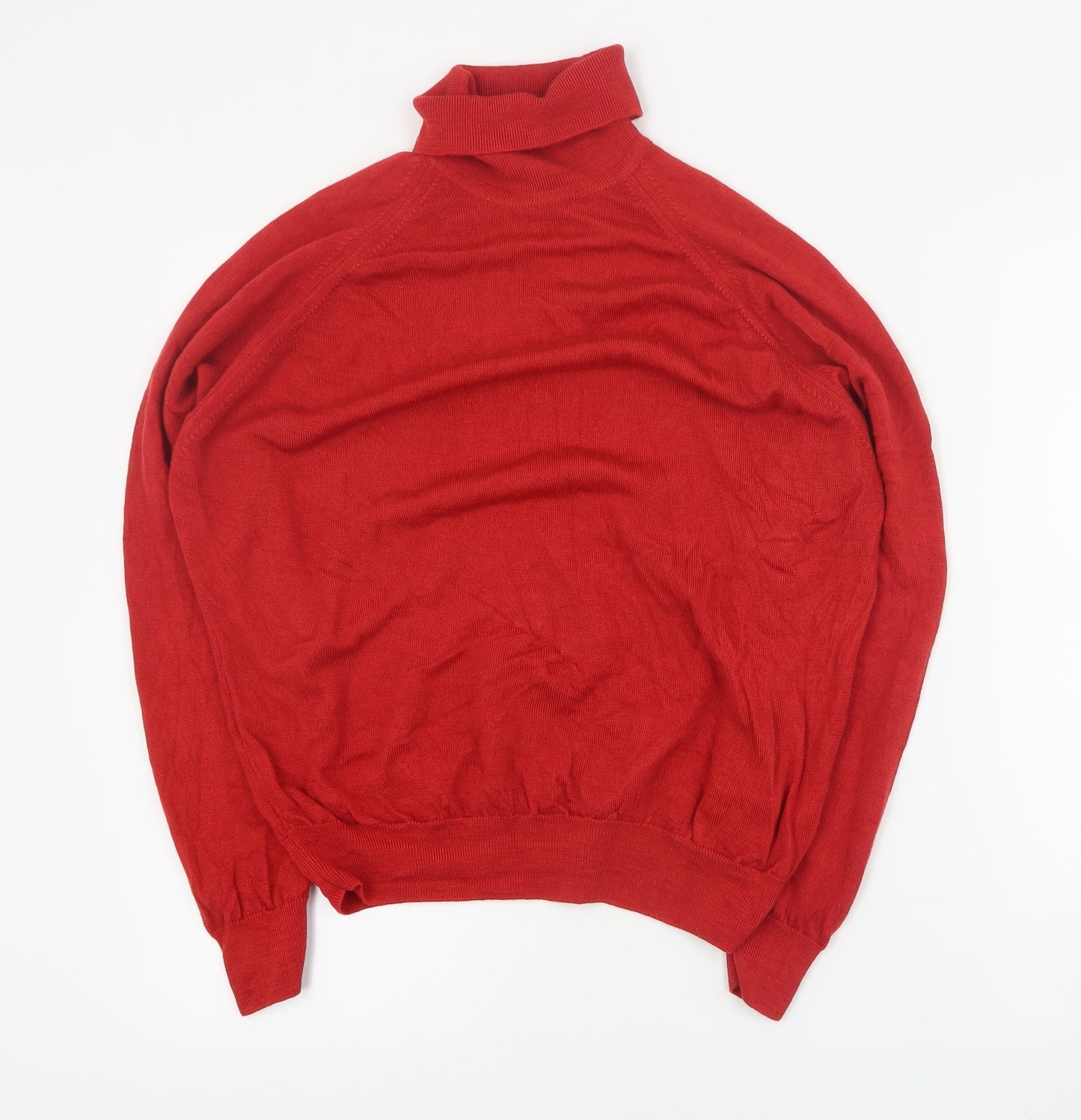 Woolmark Womens Red Roll Neck  Wool Pullover Jumper Size 12