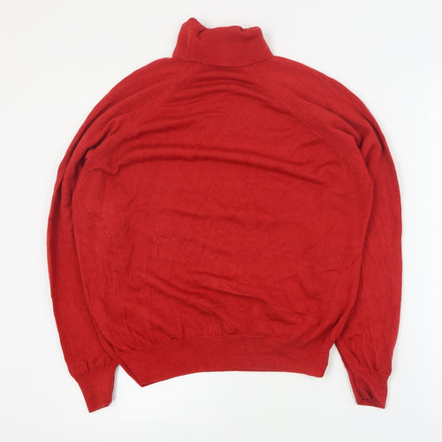 Woolmark Womens Red Roll Neck  Wool Pullover Jumper Size 12
