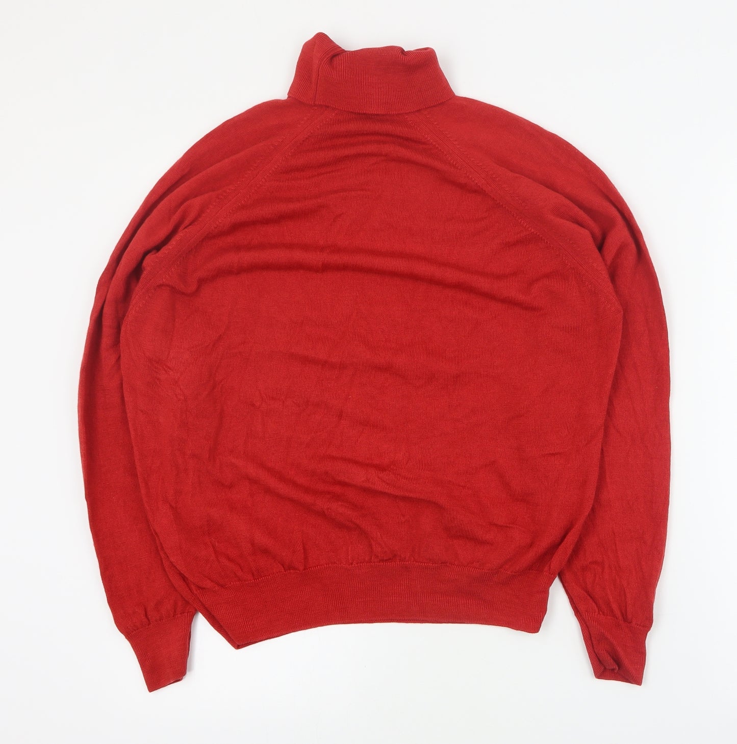 Woolmark Womens Red Roll Neck  Wool Pullover Jumper Size 12