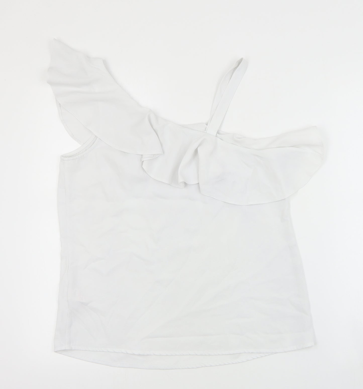 Peacocks Womens Ivory  Polyester Basic Blouse Size 10 Round Neck