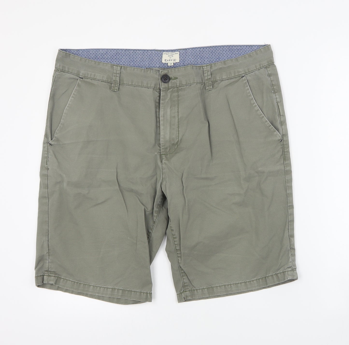 Matalan Mens Green  Cotton Chino Shorts Size 36 in  Regular Zip
