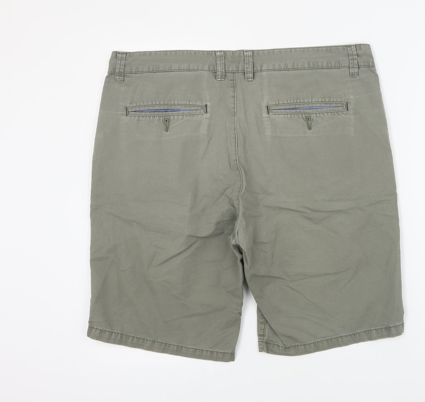 Matalan Mens Green  Cotton Chino Shorts Size 36 in  Regular Zip