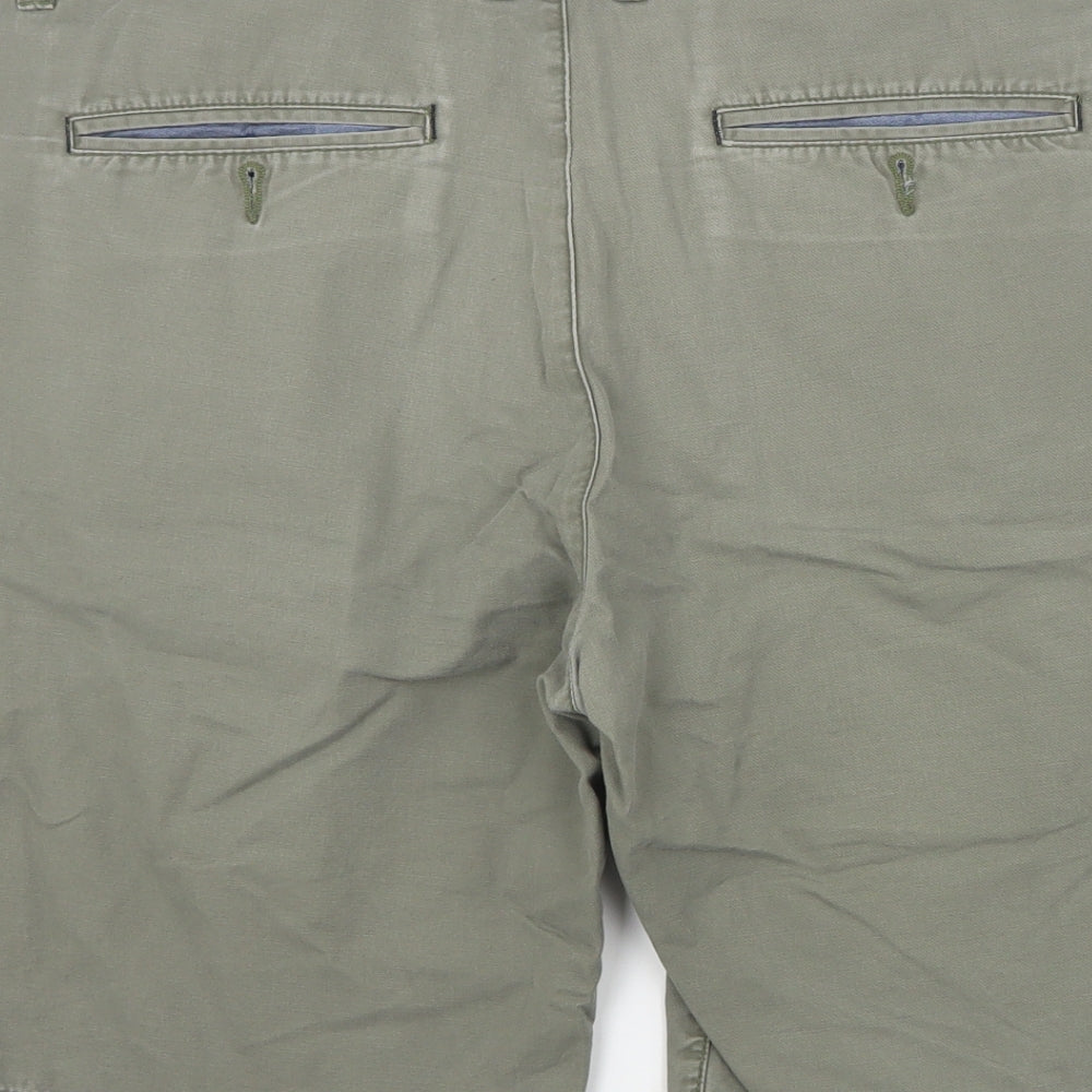 Matalan Mens Green  Cotton Chino Shorts Size 36 in  Regular Zip