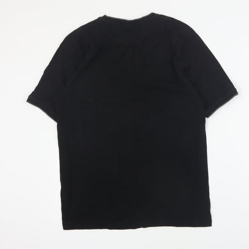 Slazenger Mens Black  Cotton  T-Shirt Size S Crew Neck