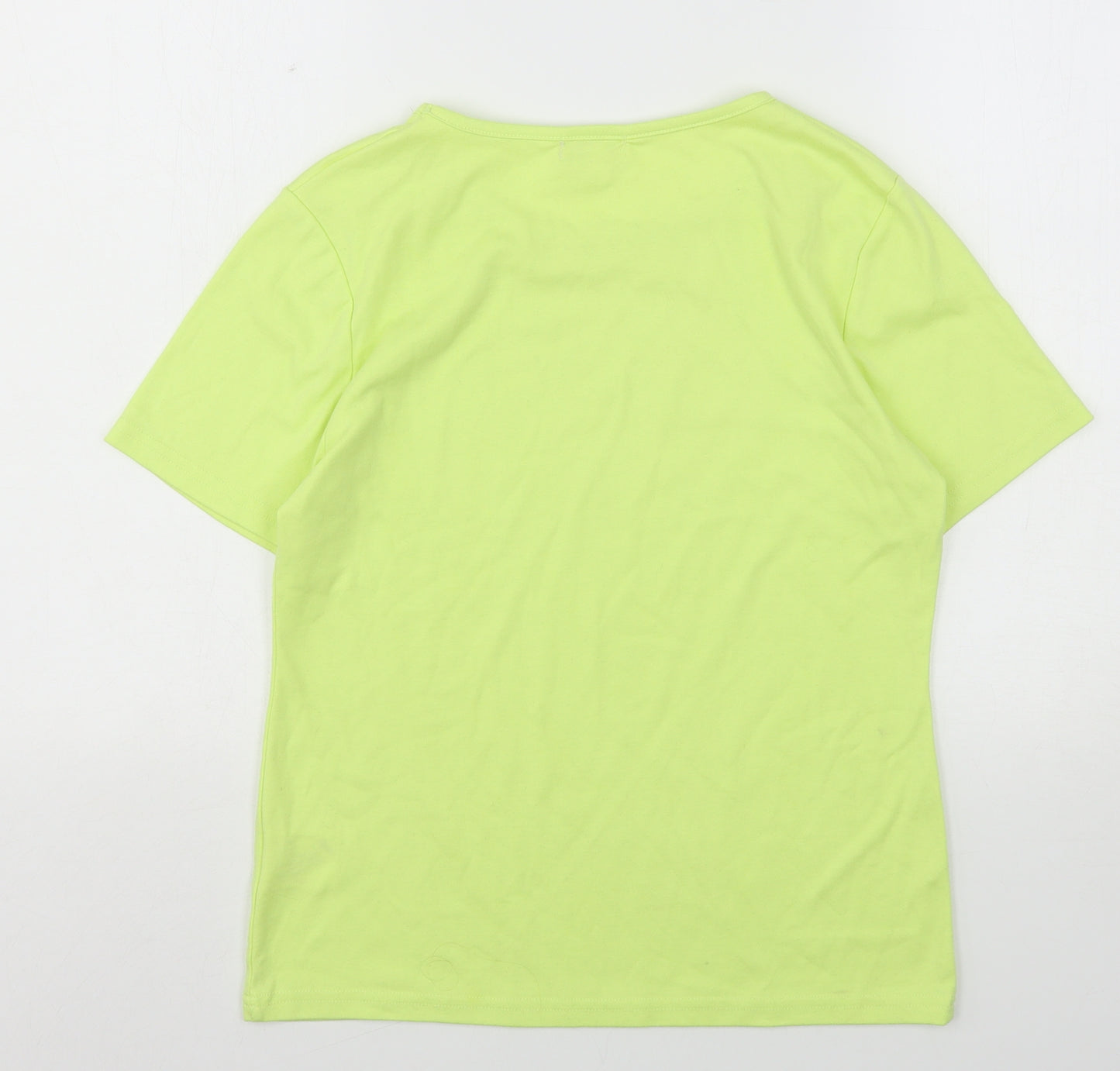Paramour Womens Green  Polyester Basic T-Shirt Size S Round Neck