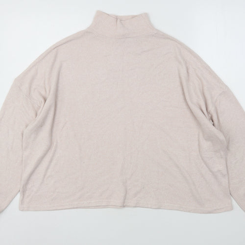 New Look Womens Pink High Neck  Viscose Pullover Jumper Size L