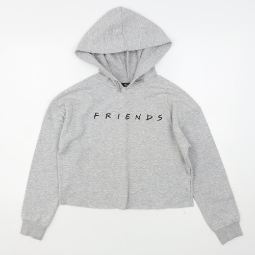 New Look Girls Grey  Polyester Pullover Hoodie Size 12-13 Years   - Friends