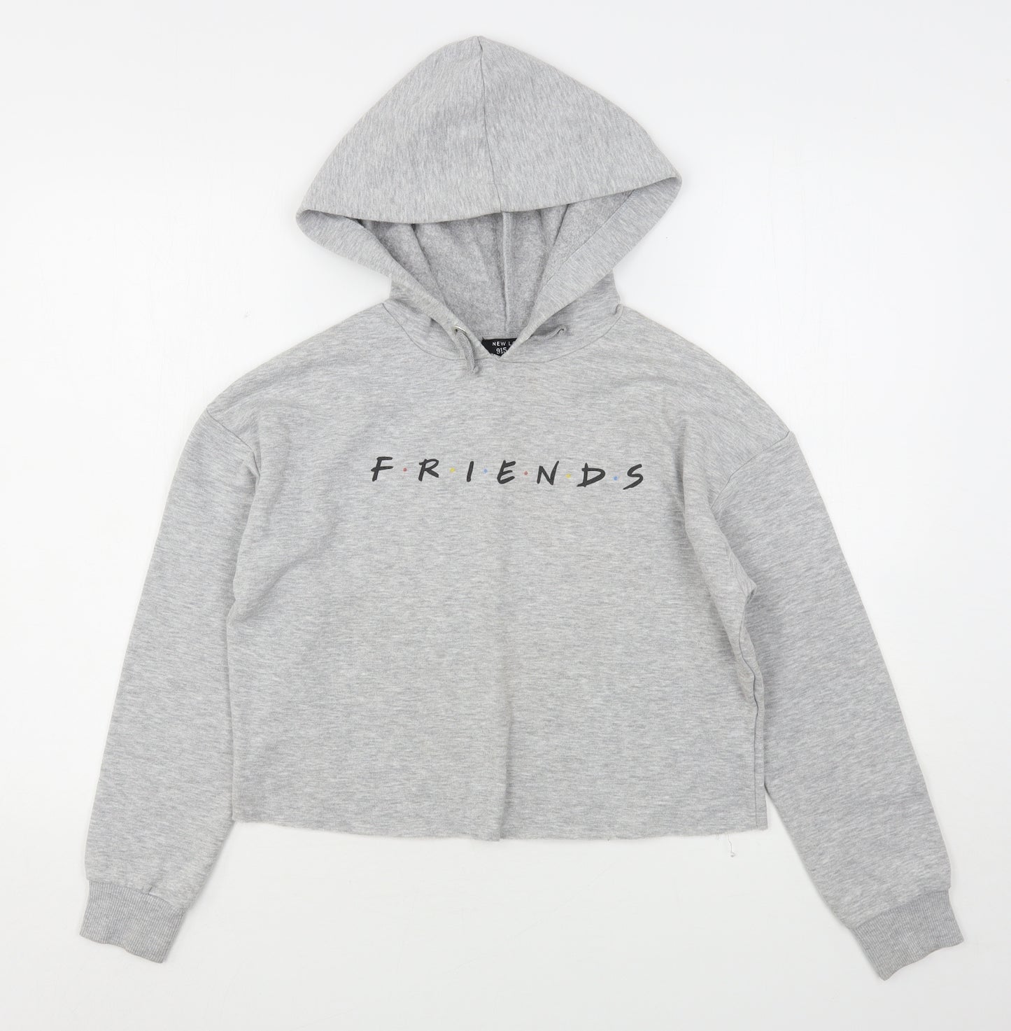 New Look Girls Grey  Polyester Pullover Hoodie Size 12-13 Years   - Friends