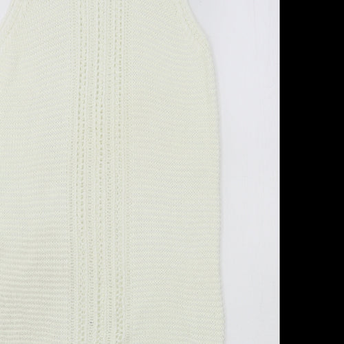 Primark Womens Ivory Round Neck  Acrylic Vest Jumper Size S