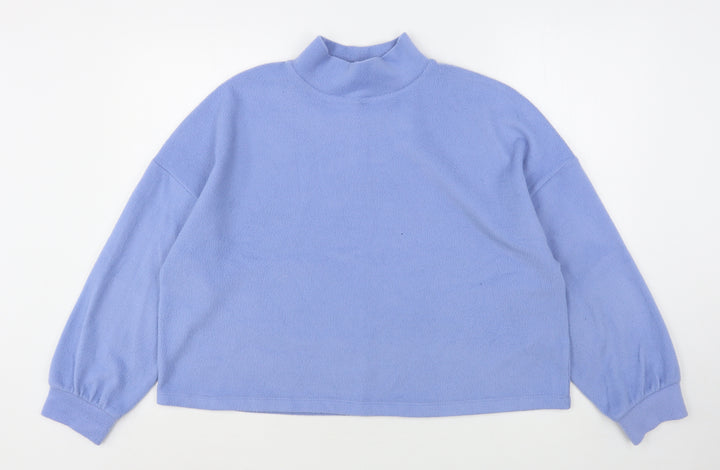 New Look Womens Blue High Neck  Polyester Pullover Jumper Size L