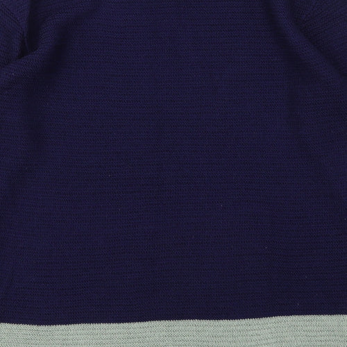 Mitzy Womens Blue Round Neck  Acrylic Pullover Jumper Size S