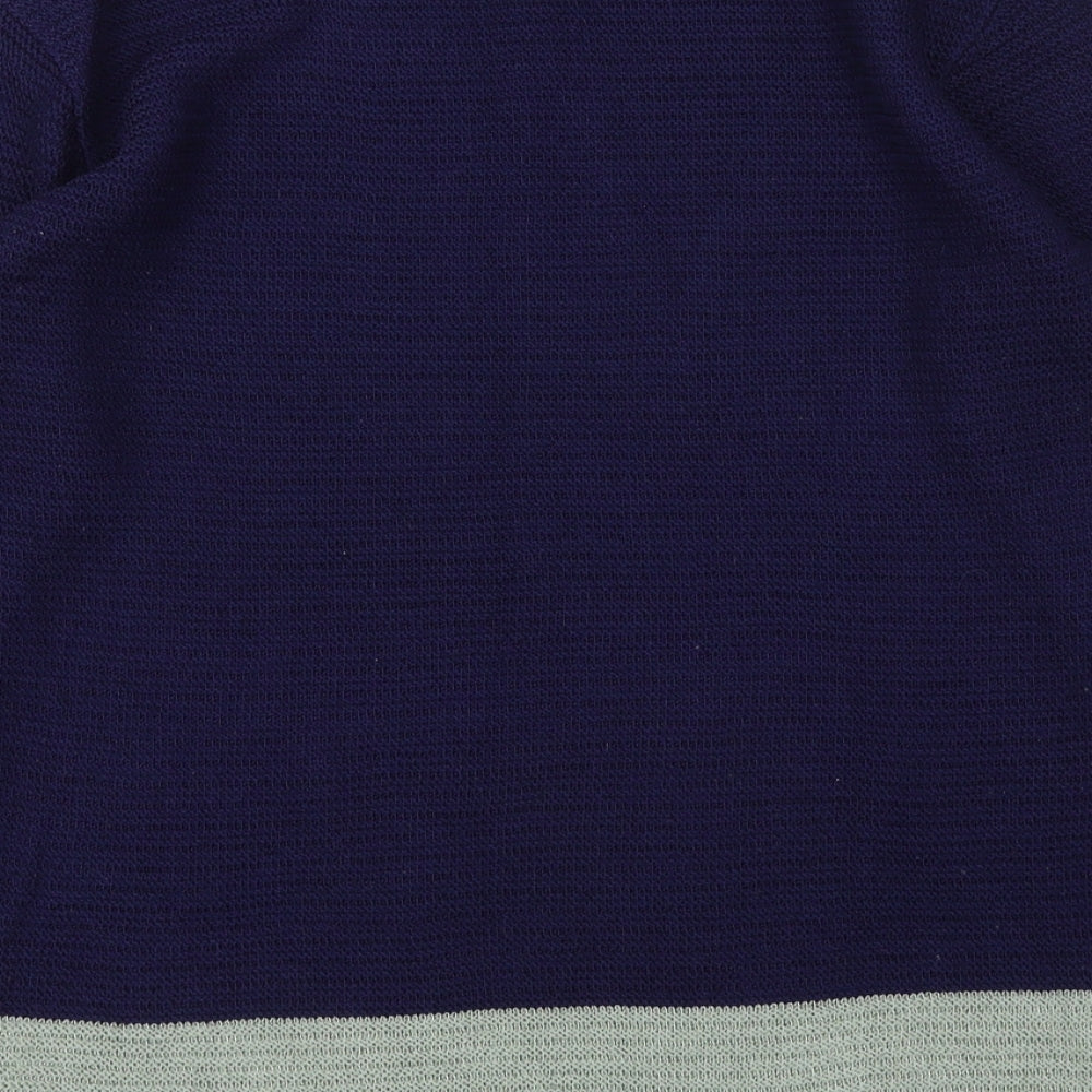 Mitzy Womens Blue Round Neck  Acrylic Pullover Jumper Size S