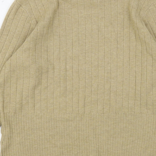 Marks and Spencer Womens Beige High Neck  Viscose Pullover Jumper Size 14
