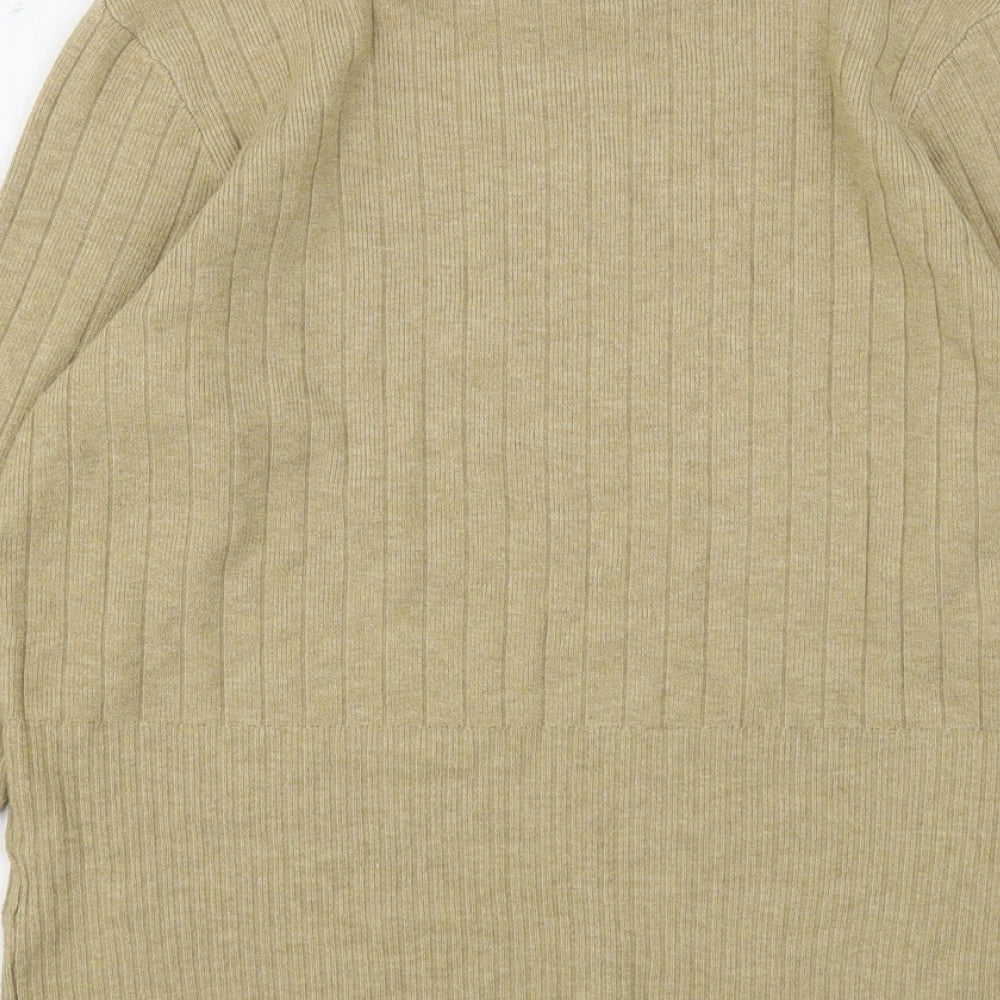Marks and Spencer Womens Beige High Neck  Viscose Pullover Jumper Size 14