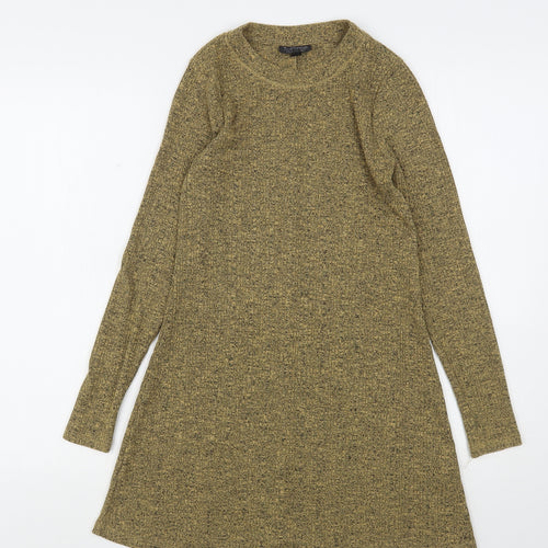 Topshop Womens Beige Round Neck  Polyester Pullover Jumper Size 6
