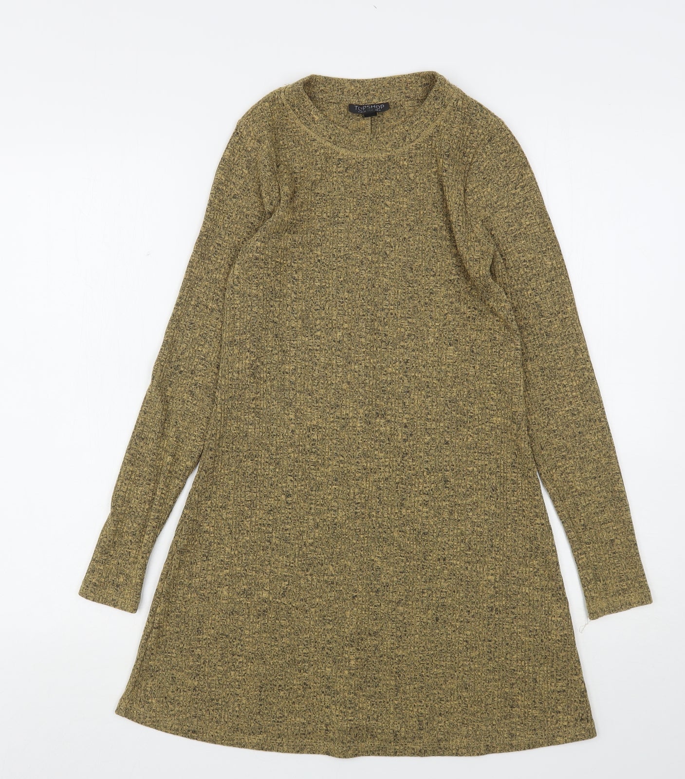 Topshop Womens Beige Round Neck  Polyester Pullover Jumper Size 6