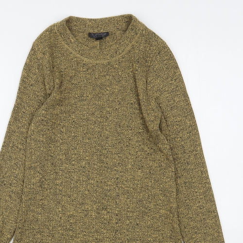 Topshop Womens Beige Round Neck  Polyester Pullover Jumper Size 6