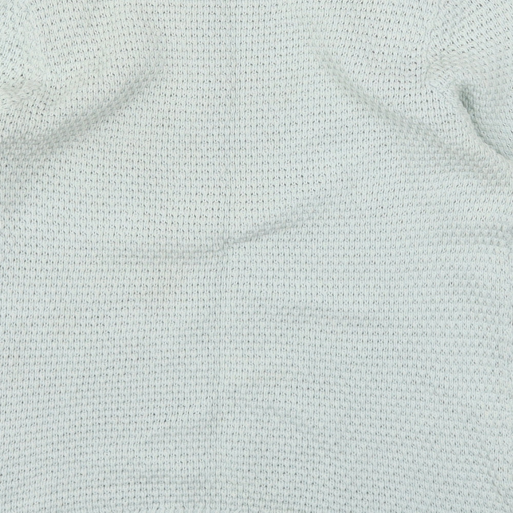Topshop Womens Green Round Neck  Cotton Pullover Jumper Size 6