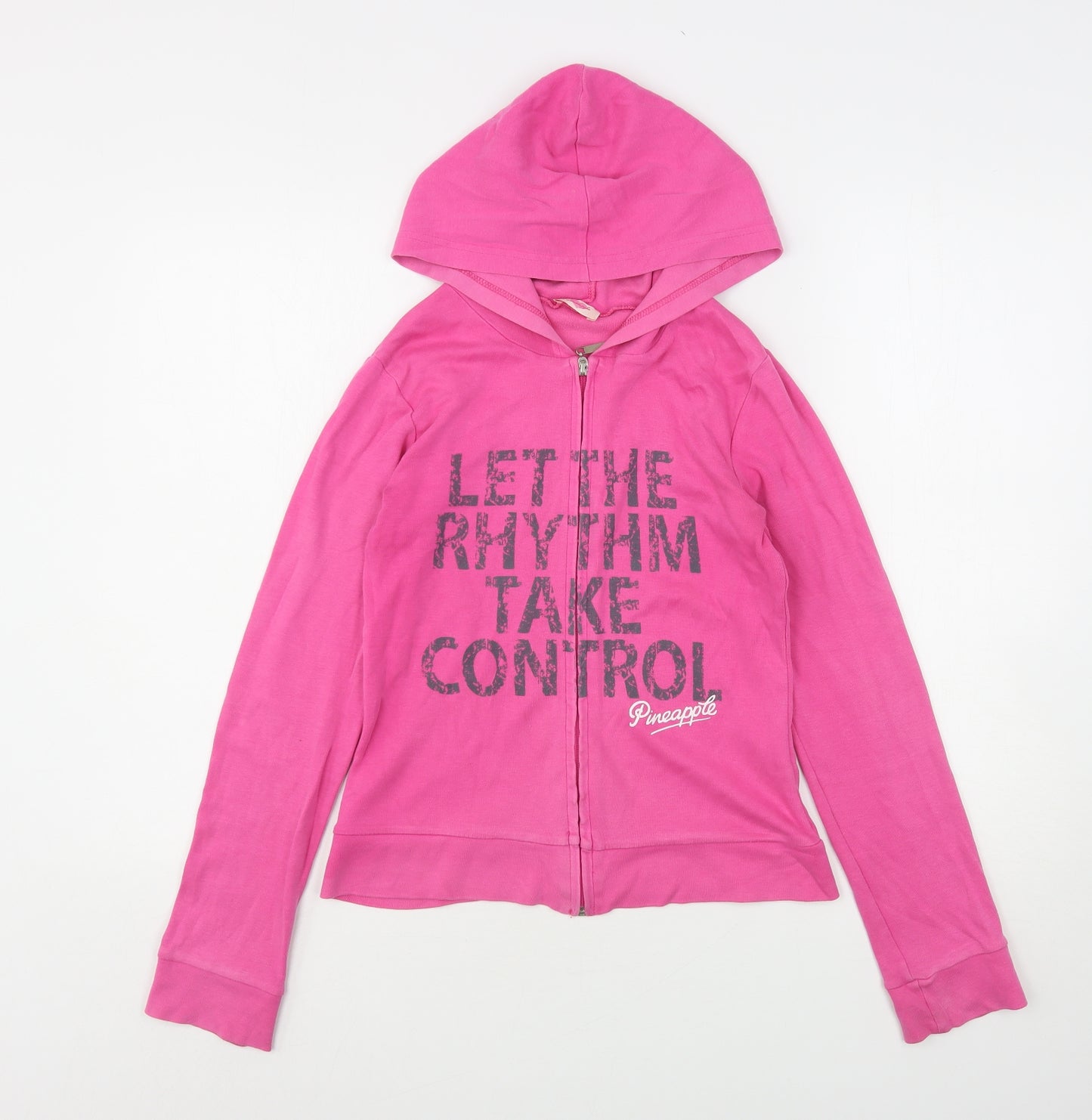 Pinapple Womens Pink  Cotton Full Zip Hoodie Size S