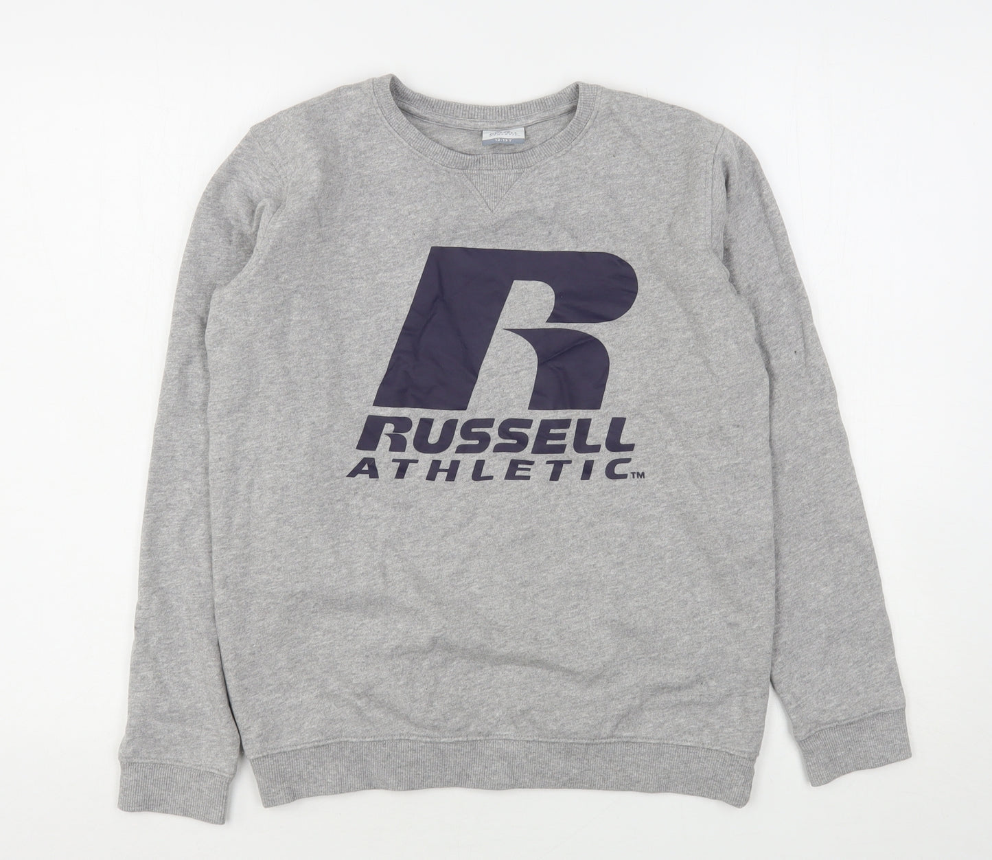 Russell Athletic Boys Grey  Cotton Pullover Sweatshirt Size 12-13 Years
