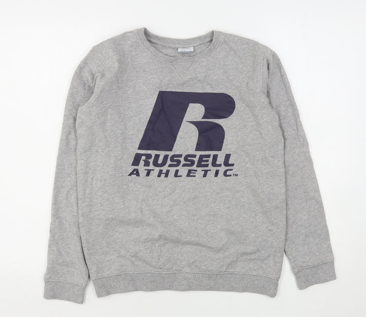 Russell Athletic Boys Grey Cotton Pullover Sweatshirt Size 12-13 Years
