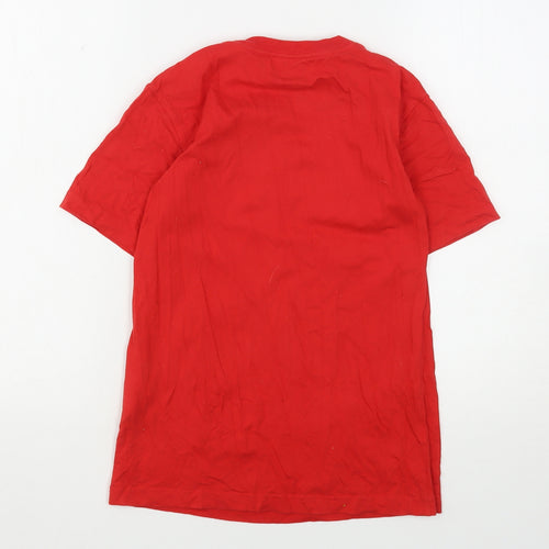 Levi's Boys Red  Cotton Basic T-Shirt Size 12 Years Round Neck