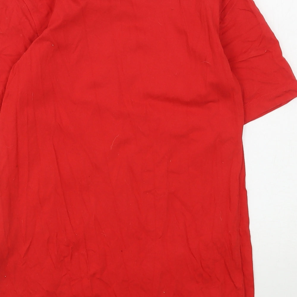 Levi's Boys Red  Cotton Basic T-Shirt Size 12 Years Round Neck