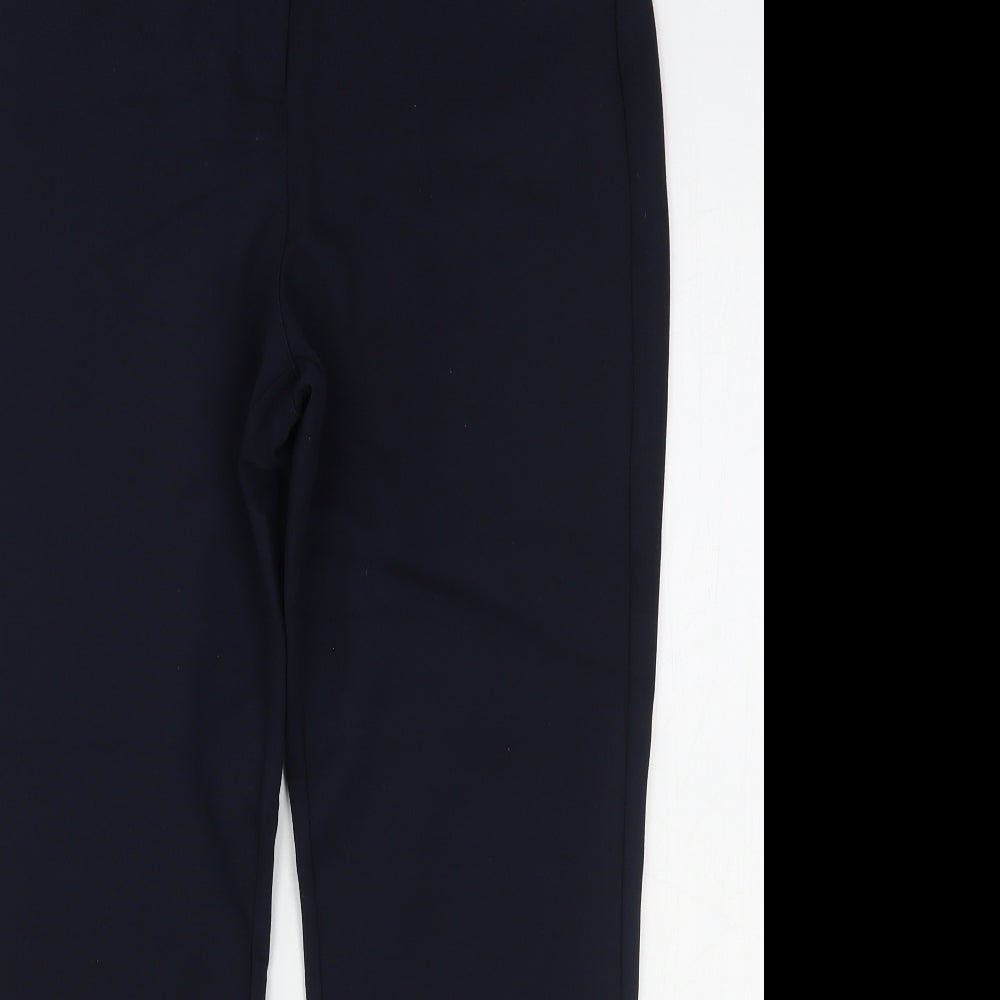 Dunnes Stores Womens Blue  Viscose Trousers  Size 14 L26 in Regular Snap