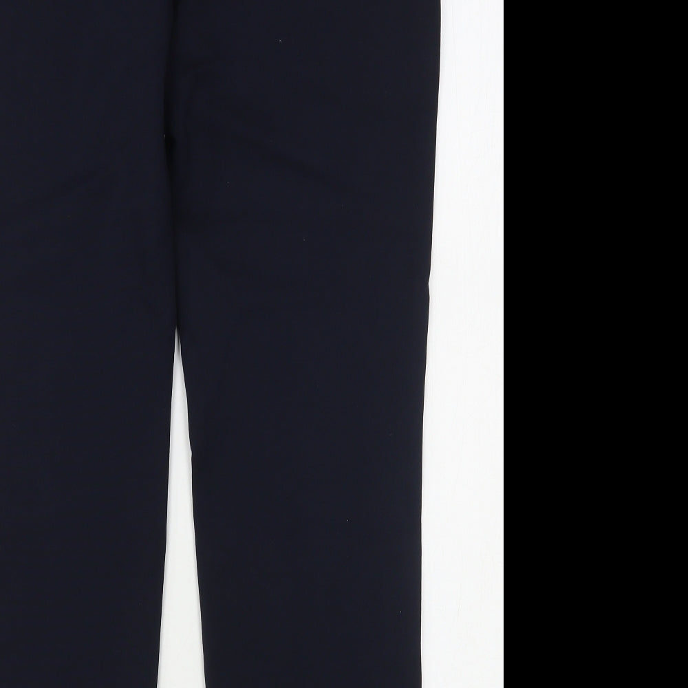 Dunnes Stores Womens Blue  Viscose Trousers  Size 14 L26 in Regular Snap