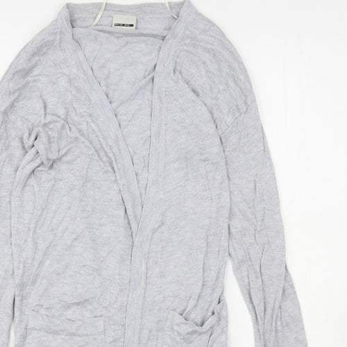 Noisy Mat Womens Grey V-Neck  Viscose Cardigan Jumper Size S