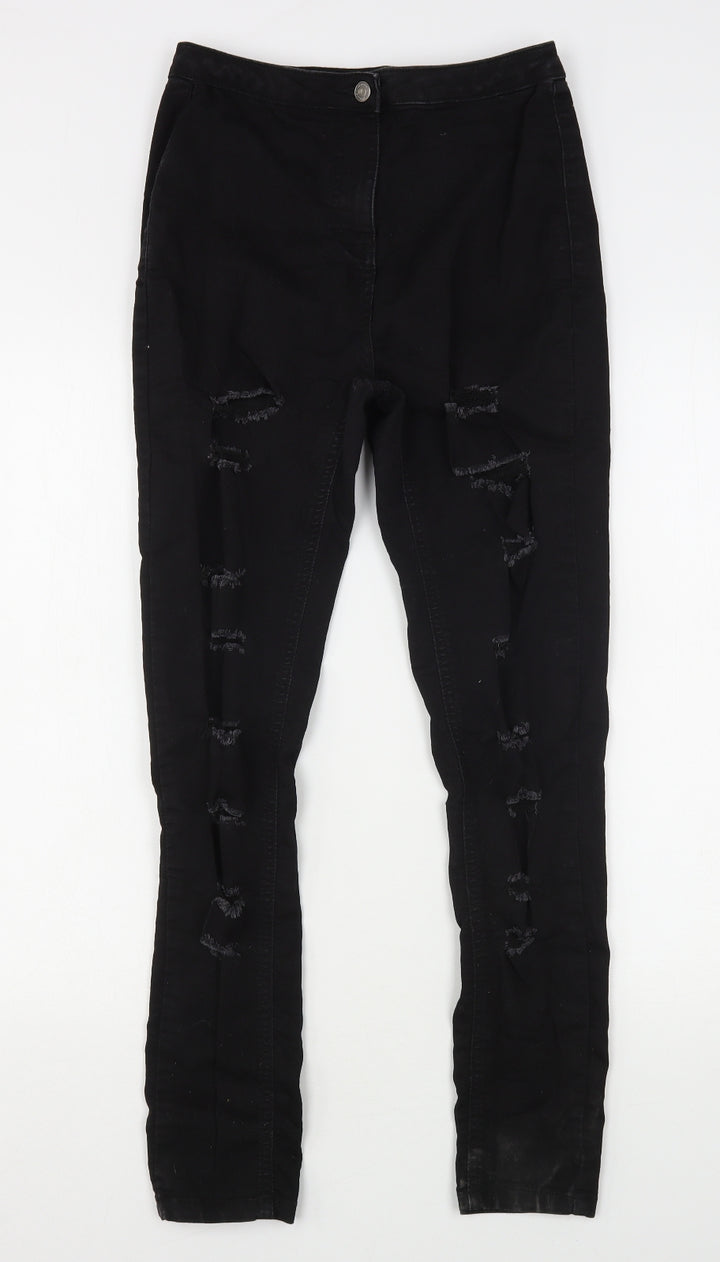 Parisian Womens Black  Cotton Skinny Jeans Size 12 L27 in Regular Button