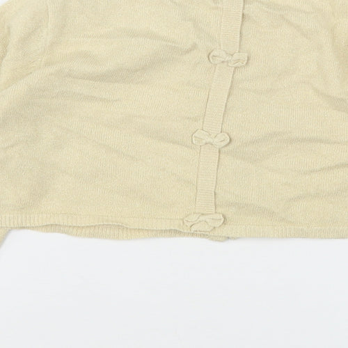 Boboli  Girls Beige Round Neck  Polyester Cardigan Jumper Size 8 Years