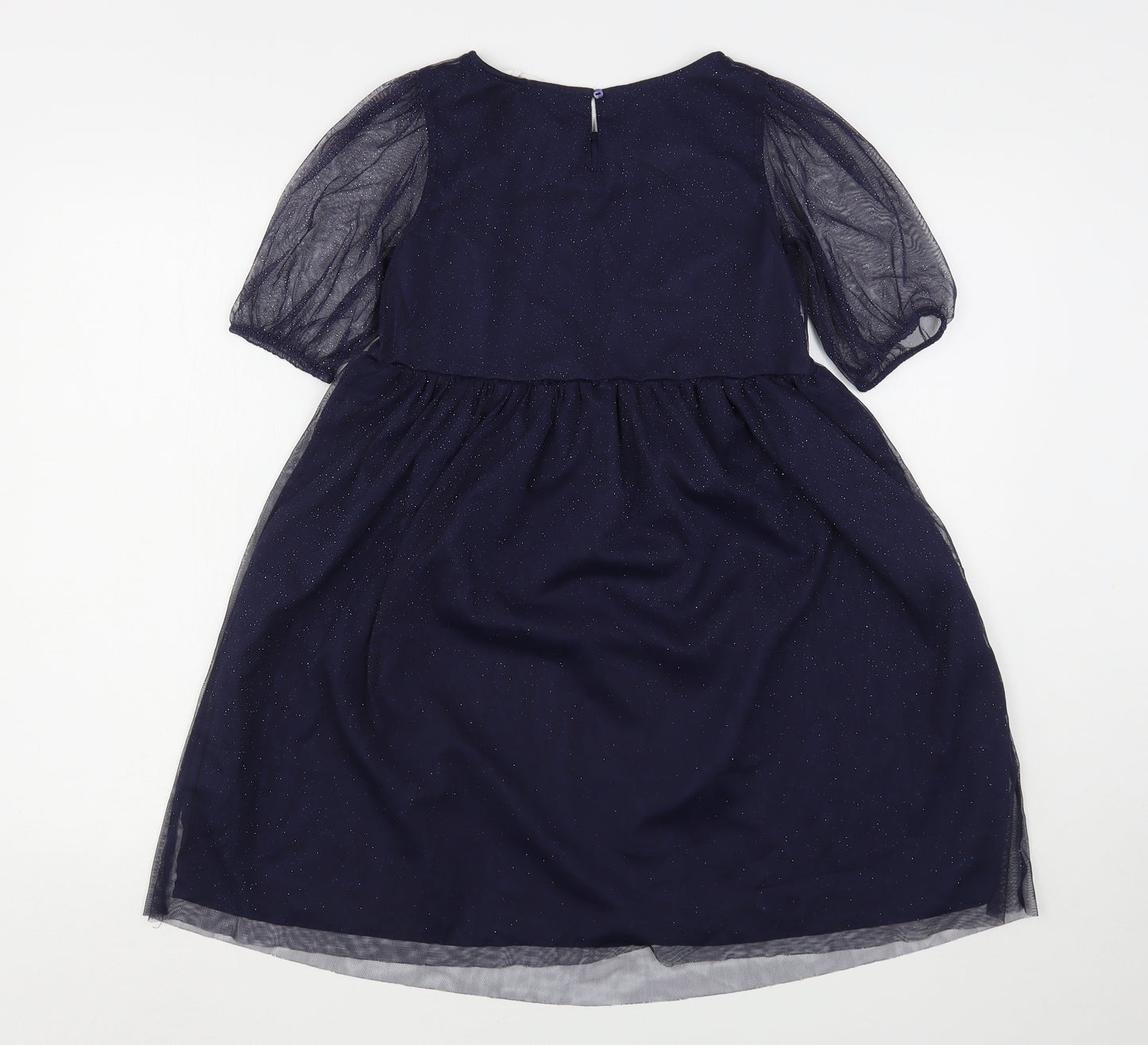 H&M Girls Blue  Polyester A-Line  Size 9-10 Years  Round Neck