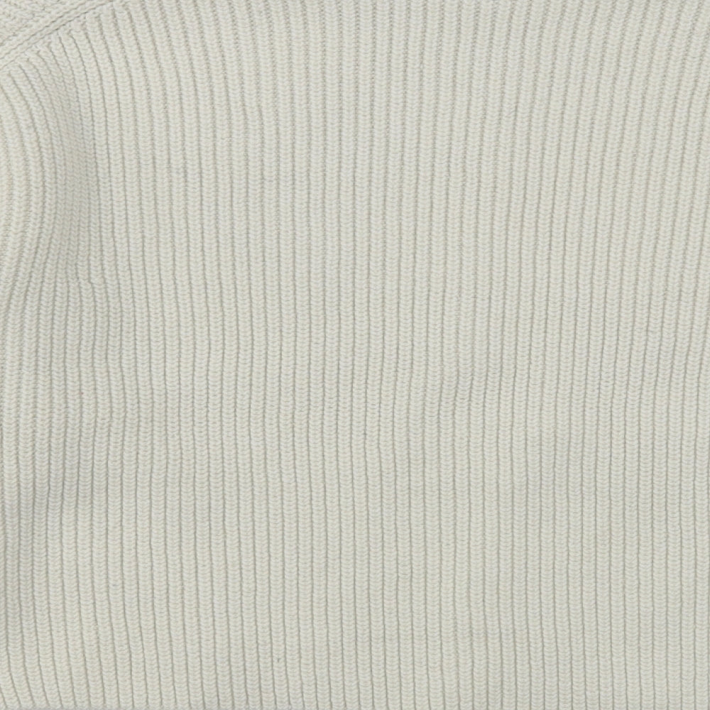 H&M Womens Beige High Neck  Polyester Pullover Jumper Size M
