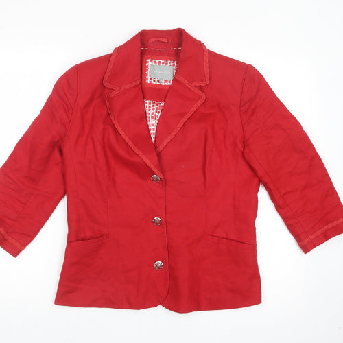 Per Una Womens Red   Jacket Blazer Size 10  Button
