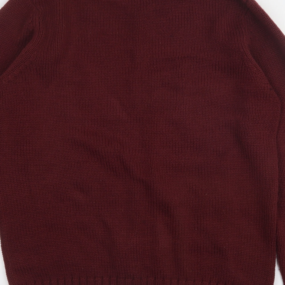 New Look Mens Purple Crew Neck  Acrylic Pullover Jumper Size L