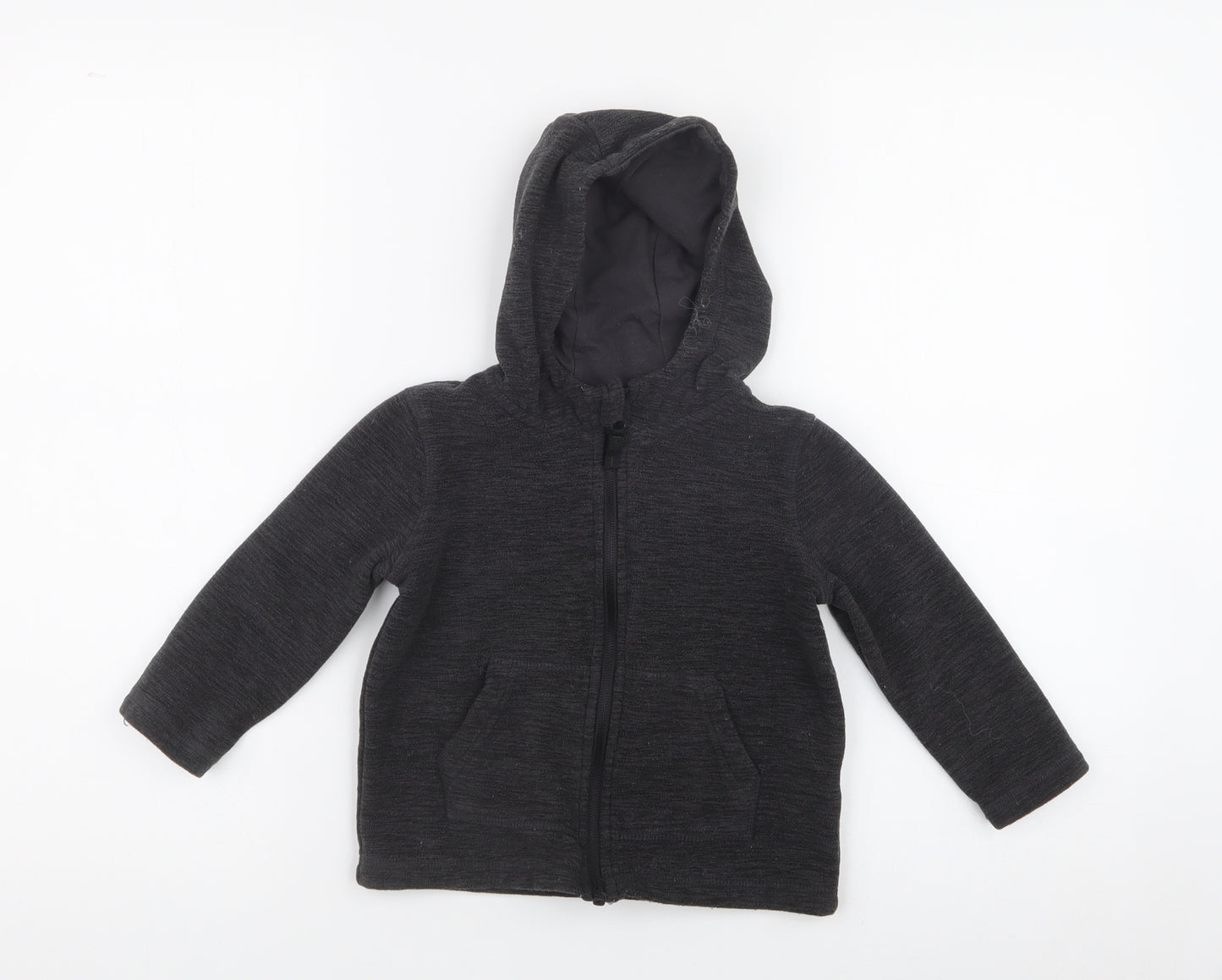 Dunnes Stores Boys Black  100% Polyester Full Zip Hoodie Size 2-3 Years