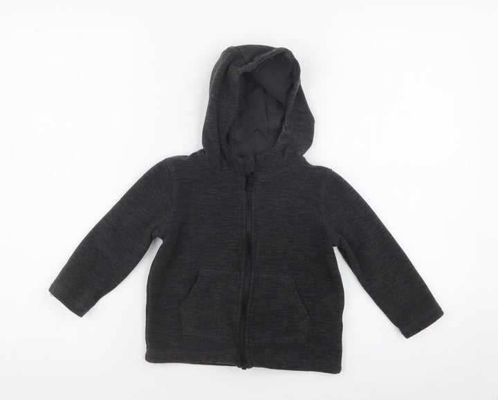 Dunnes Stores Boys Black  100% Polyester Full Zip Hoodie Size 2-3 Years