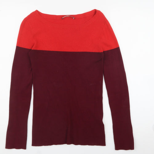 Oasis Womens Purple Colourblock Viscose Pullover Sweatshirt Size XS