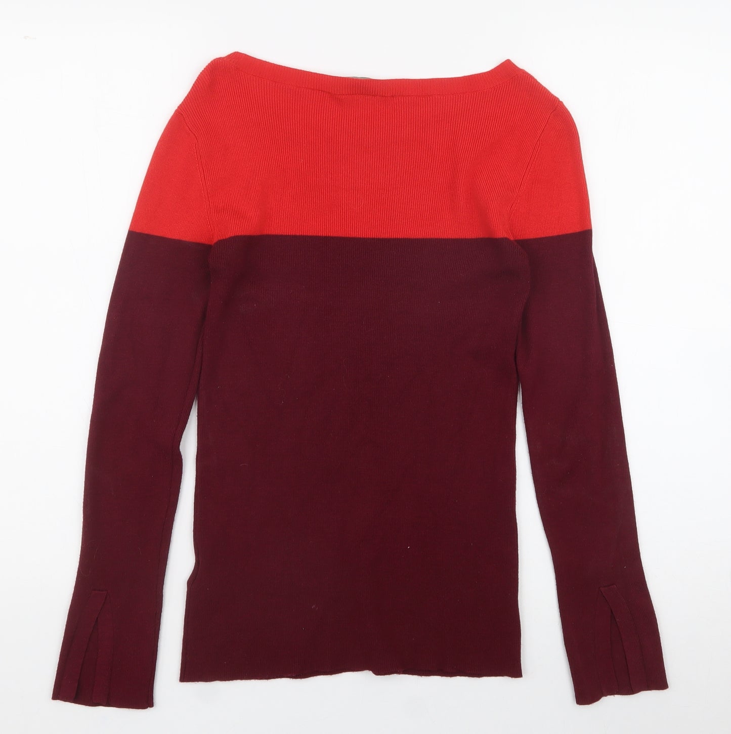 Oasis Womens Purple Colourblock Viscose Pullover Sweatshirt Size XS