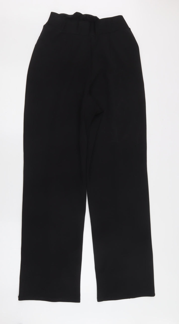 H&M Womens Black Polyester Trousers Size M L28 in Regular
