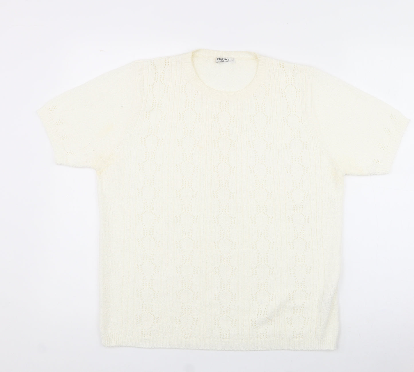 Berkertex Womens White  Acrylic Pullover Sweatshirt Size 14   - size 14-16