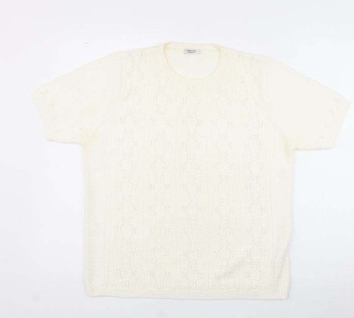 Berkertex Womens White  Acrylic Pullover Sweatshirt Size 14   - size 14-16