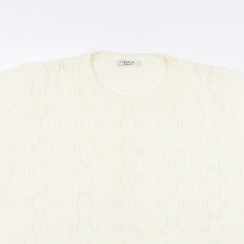 Berkertex Womens White  Acrylic Pullover Sweatshirt Size 14   - size 14-16