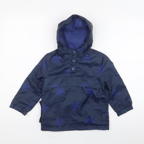 F&F Boys Blue Geometric  Rain Coat Coat Size 2XS