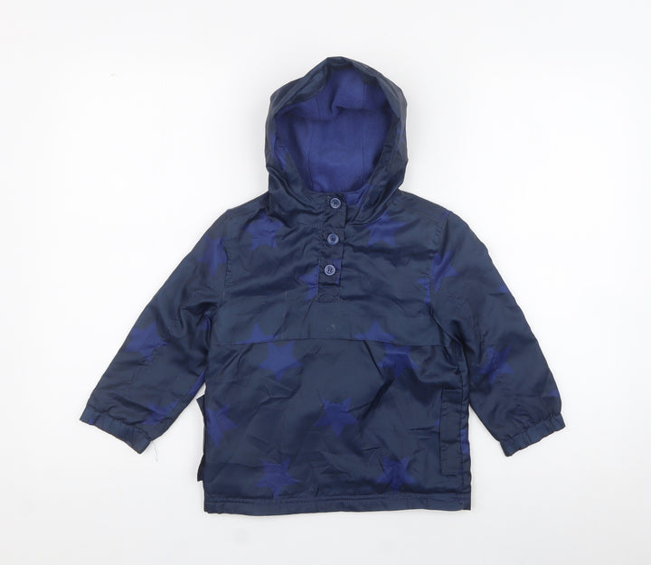 F&F Boys Blue Geometric  Rain Coat Coat Size 2XS