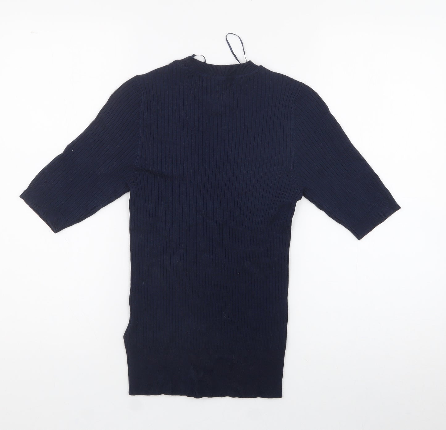 Marks and Spencer Womens Blue  Trivinyl Jersey Polo Size 6 Crew Neck