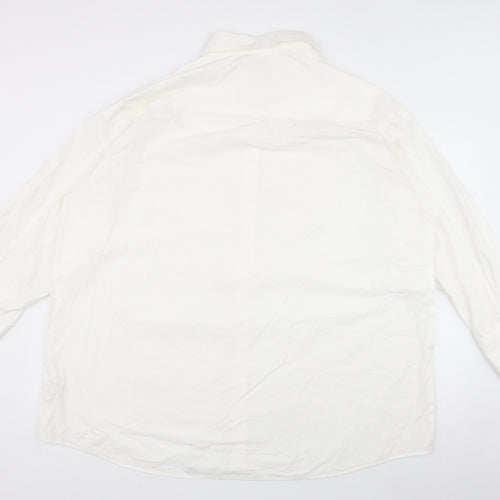 h&m  Mens White  Cotton  Button-Up Size XL Collared