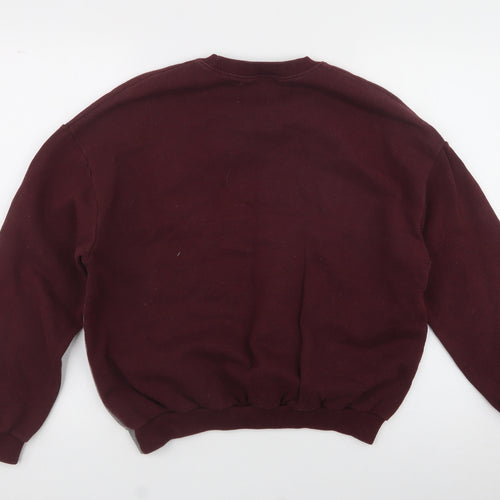 Pull&Bear Mens Purple  Cotton Pullover Sweatshirt Size XS   - XXS