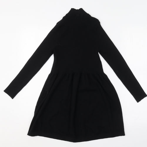 Primark Womens Black  Viscose Fit & Flare  Size M  Roll Neck